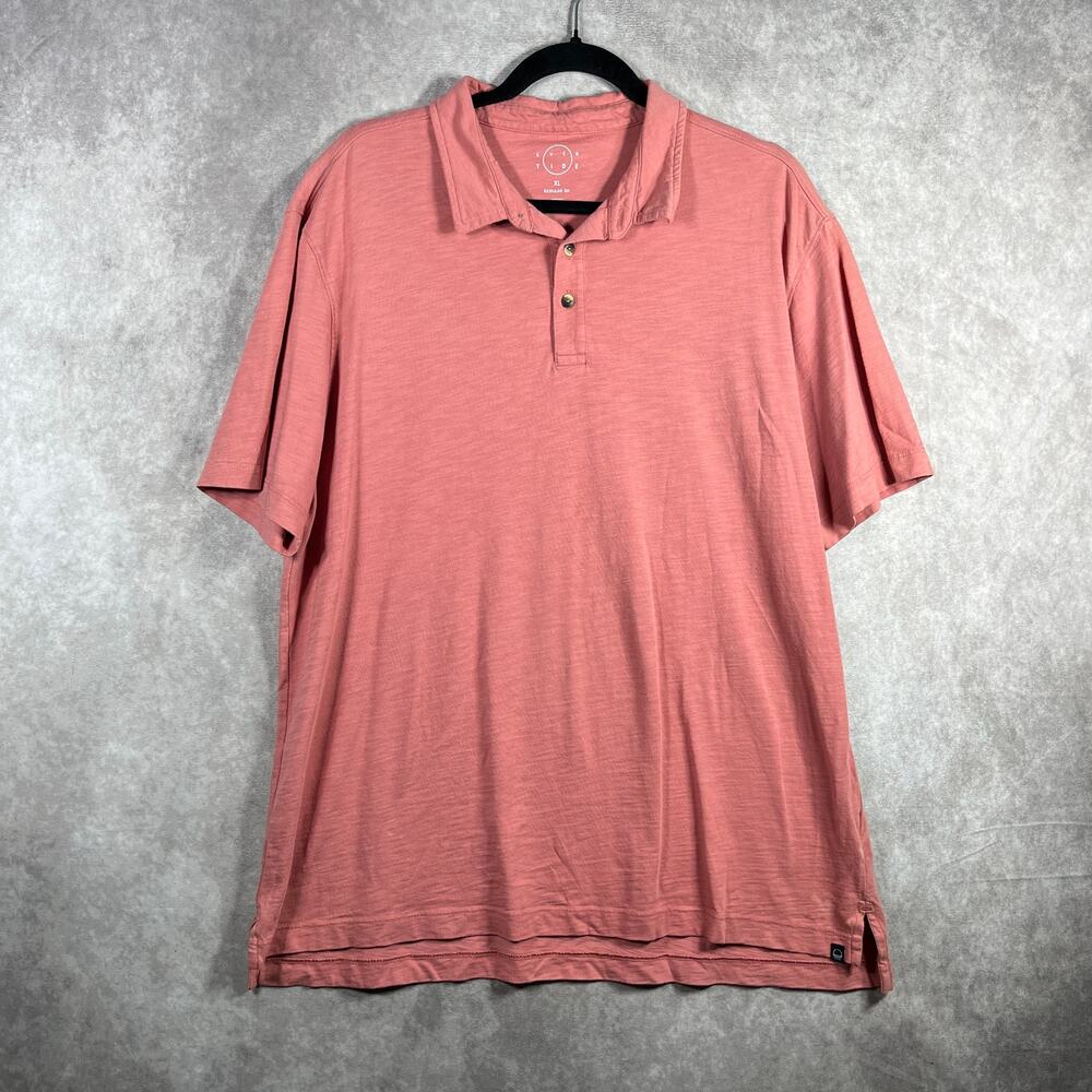 Even Tide Polo Shirt Mens XL Pink Short Sleeves Regular Fit Outdoor Casual‎ Golf